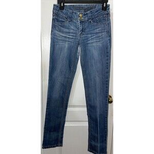 H&G Jeans Juniors Size 7 Blue Skinny Button Cotton